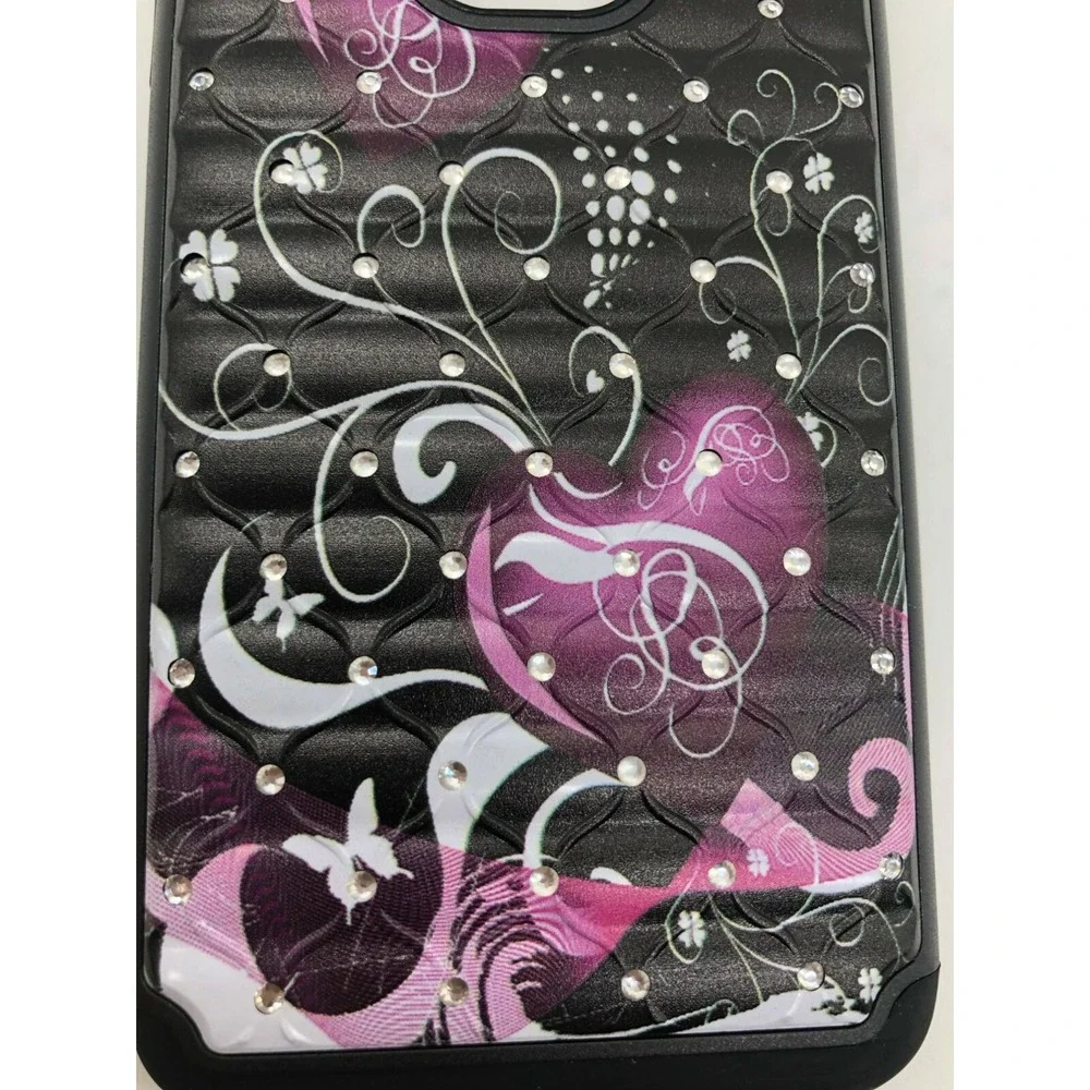 Soga Wireless S9 Phone Case Women Samsung Galaxy S9 Purple Heart Bling Hard Case
